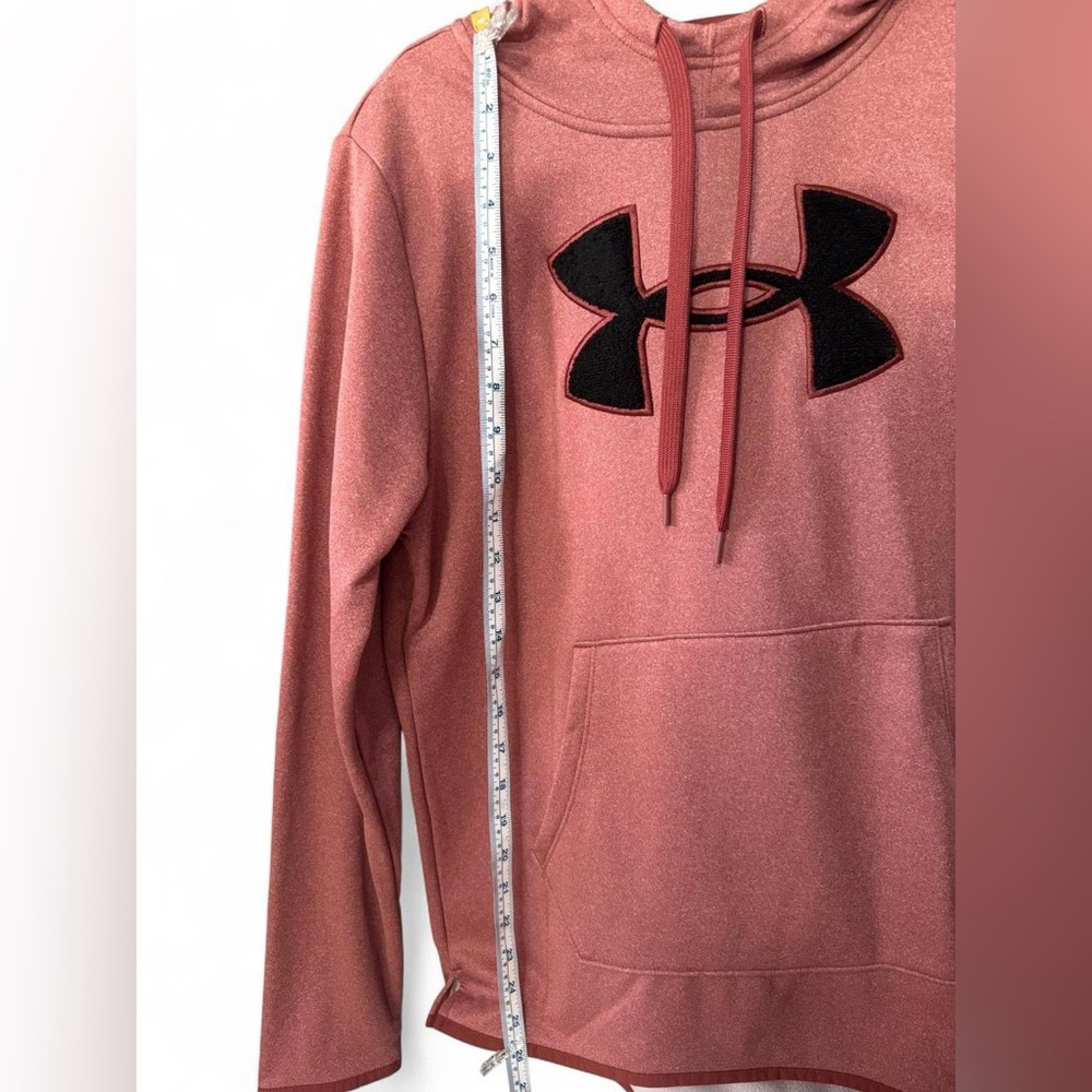 Under Armour Women's Rose Pink Pullover Hoodie with Black Logo - Picture 7 of 8